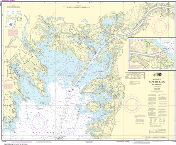 NOAA Chart 13236: Cape Cod Canal and Approaches - Captain's Nautical ...