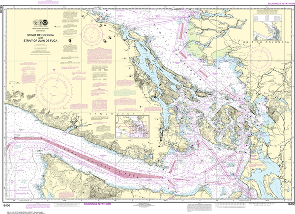 NOAA Chart 18400: Strait of Georgia and Strait of Juan de Fuca ...