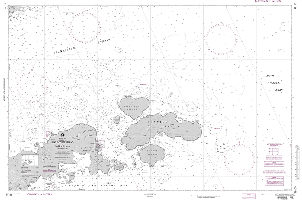 NGA Chart 29105: King George Island to Corry Island (Weddell Sea)