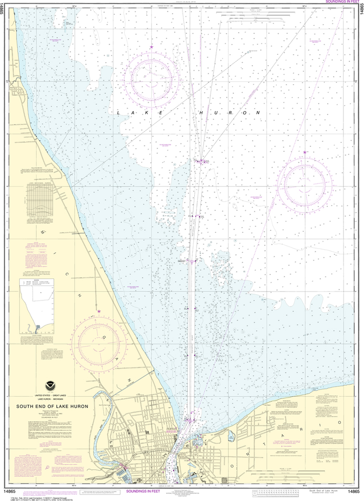 NOAA Chart 14865: South End of Lake Huron - Captain's Nautical