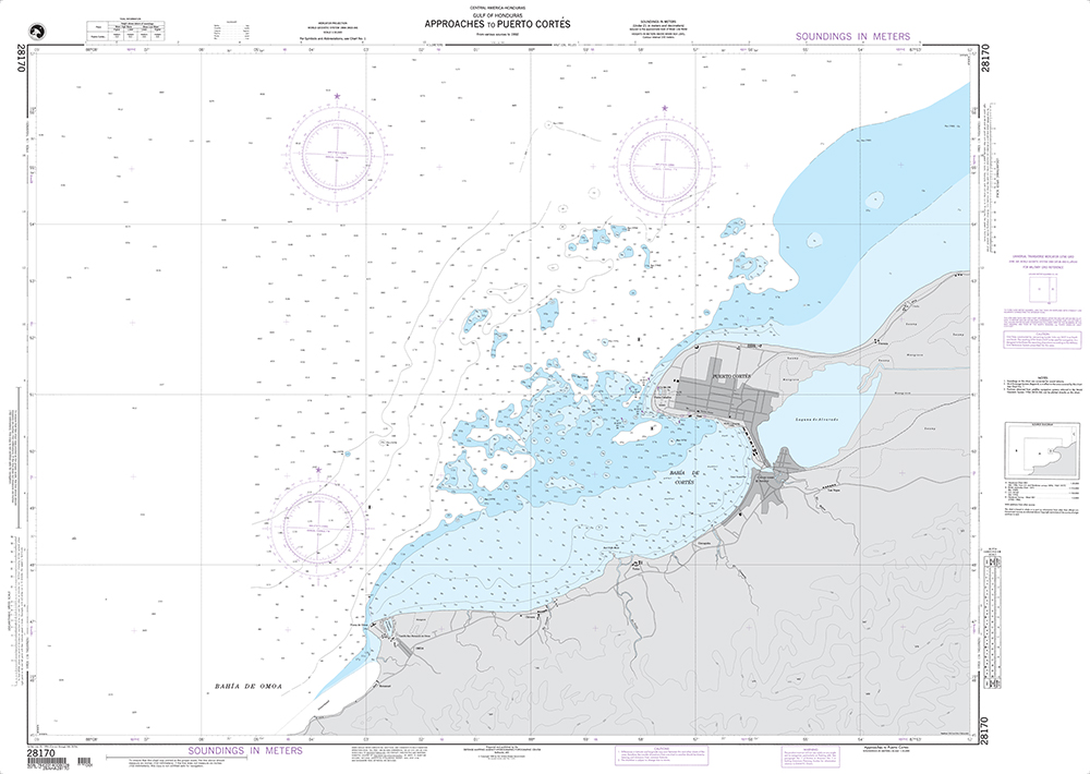 NGA Chart 28170: Approaches to Puerto Cortes (Gulf of Honduras)