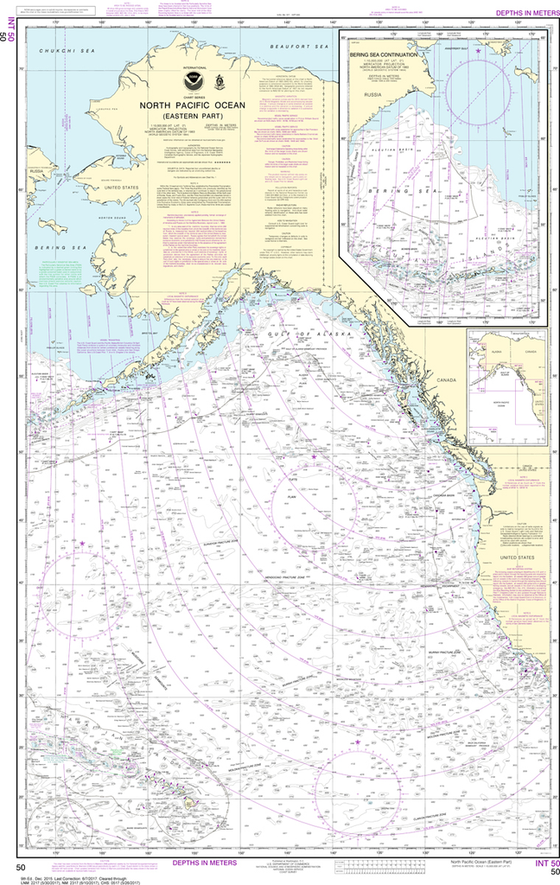 NOAA Chart 50: North Pacific Ocean - Eastern Part, Bering Sea Continuation