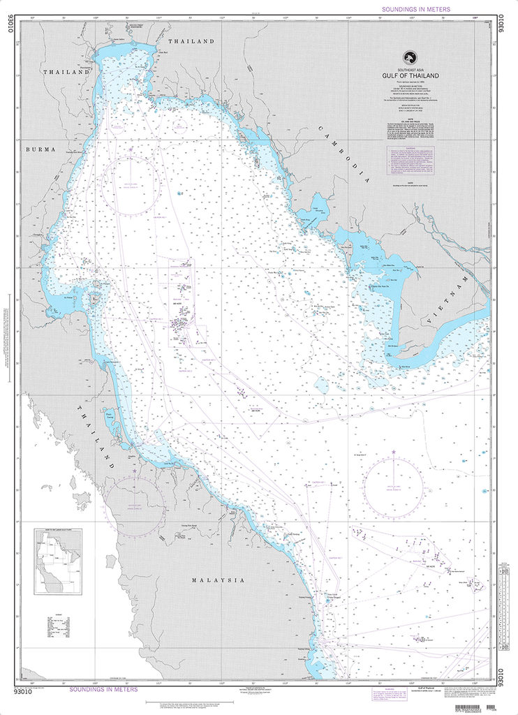 NGA Chart 93010: Gulf of Thailand (Southeast Asia)