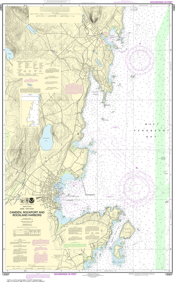 NOAA Chart 13307: Camden, Rockport and Rockland Harbors - Captain's ...