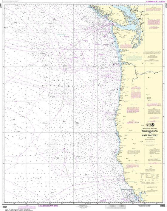 NOAA Chart 18007: San Francisco to Cape Flattery