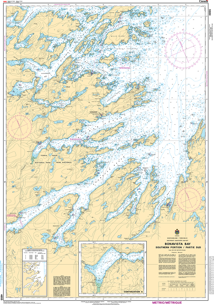 CHS Chart 4855: Bonavista Bay: Southern Portion/Partie sud