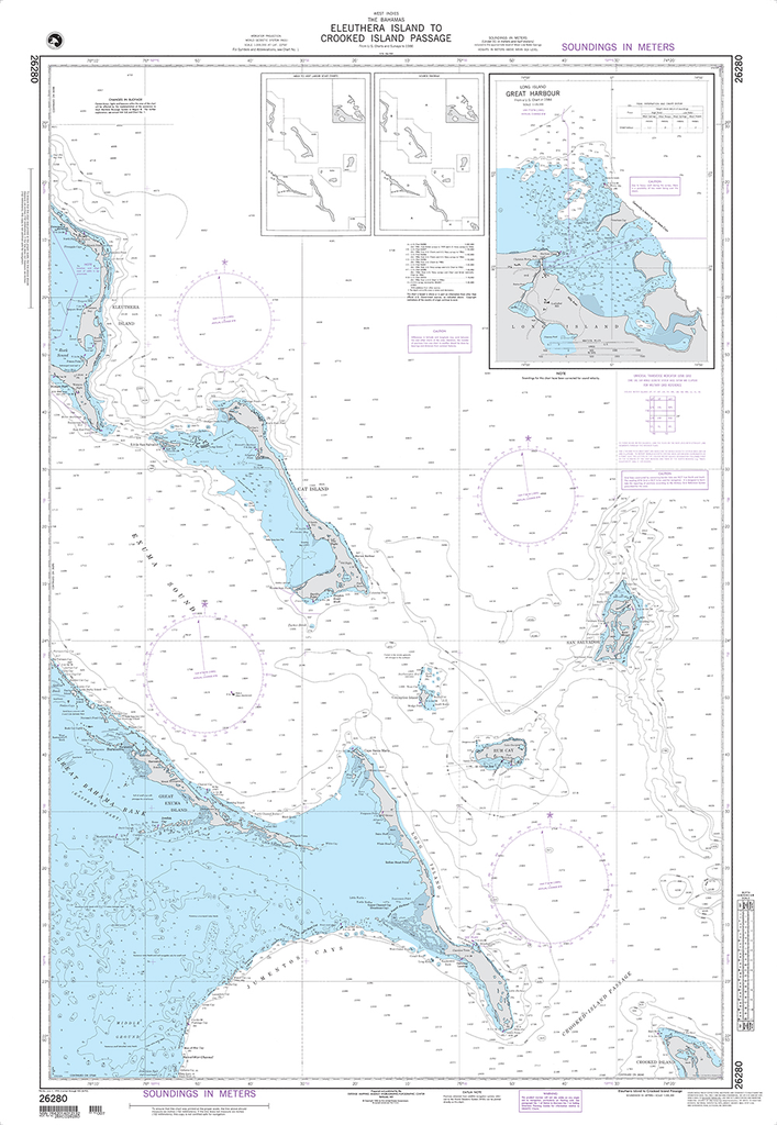 NGA Chart 26280: Eleuthera Island to Crooked Island Passage