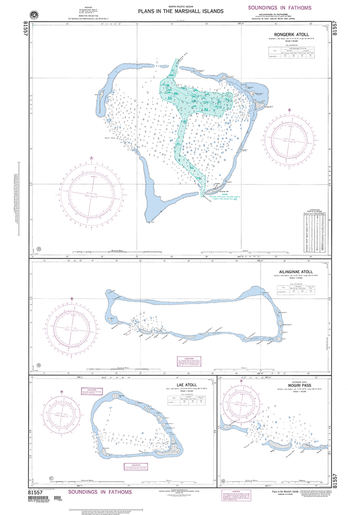 NGA Chart 81557: Plans in the Marshall Islands A. Rongerik Atoll