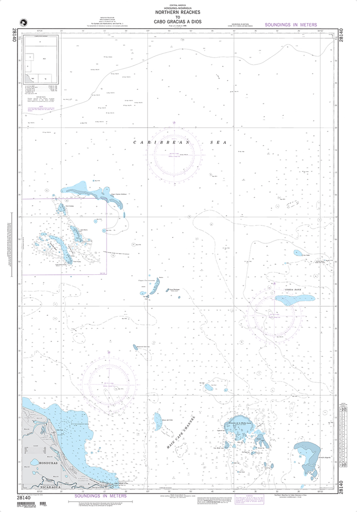 NGA Chart 28140: Northern Reaches to Cabo Gracias a Dios