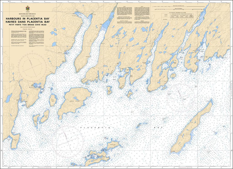 CHS Chart 4615: Harbours in Placentia Bay / Havres dans Placentia Bay: Petit forte to / à Broad Cove Head