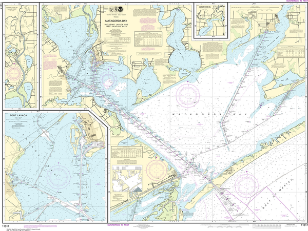 NOAA Chart 11317: Matagorda Bay including Lavaca and Tres Palacios Bay ...