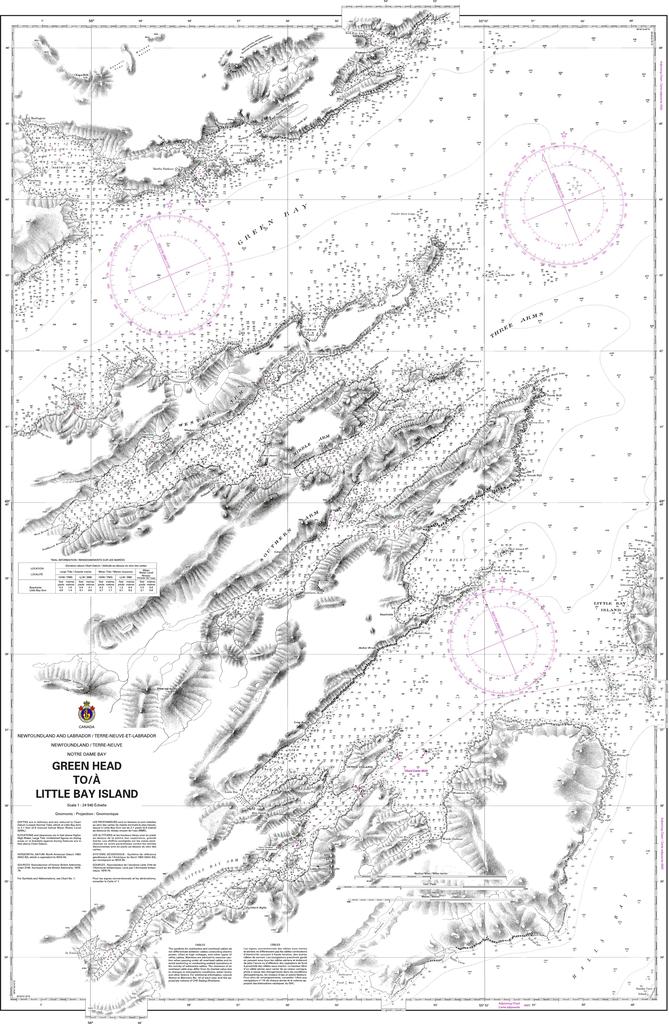 CHS Chart 4585: Green Head to / à Little Bay Island