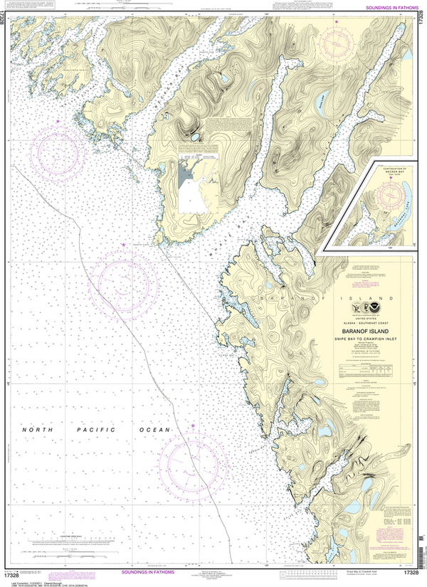 NOAA Chart 17328: Snipe Bay to Crawfish Inlet, Baranof lsland - Captain ...