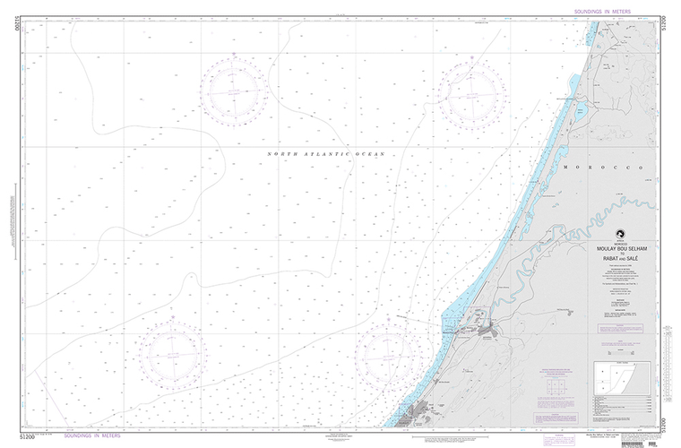 NGA Chart 51200: Moulay Bou Selham to Rabat and Sale (Morocco)