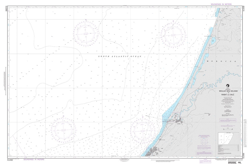 NGA Chart 51200: Moulay Bou Selham to Rabat and Sale (Morocco)